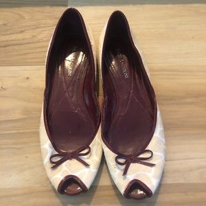 Giraffe skin peep toe 7.5M flats